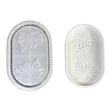 Lodoot Molde ovalado de silicona con patrón de flores para cemento yeso, hecho a mano, manualidades, decoración para el hogar, proyectos de arte