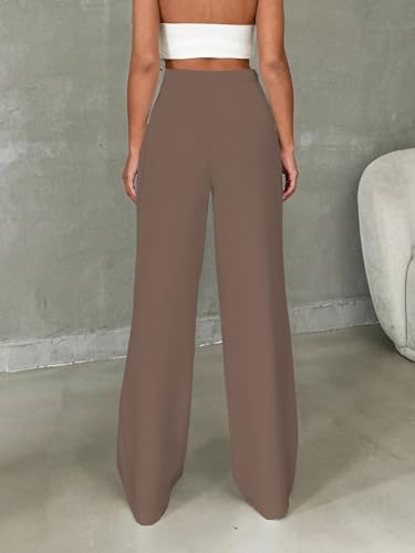 Image of Toochki Trousers for Woman Pants Women's Formal Office Korean | Black Track Pant | Straight | Cotton Spandex Stretchable Trouser | High-Waisted Bottom Wear