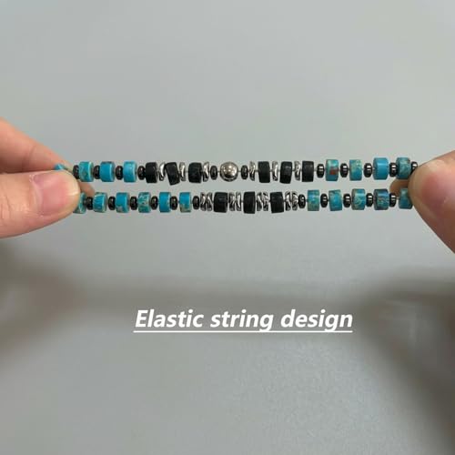 Pulsera de Turquesa con Hematite y Cuentas de Madera miniatura 6