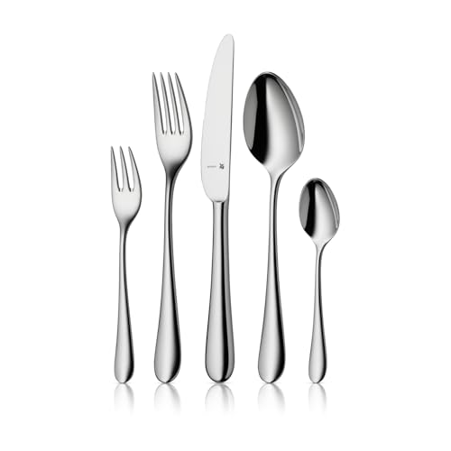 WMF Merit Edelstahl Besteck Set 6 Personen, Essbesteck Set 30 teilig, Hohlheftmesser, Cromargan protect poliert, kratzbeständig, spülmaschinenfest