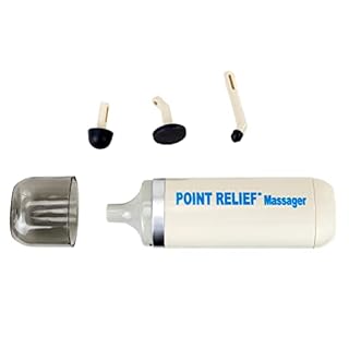 Point Relief - Mini-massaggiatore a batteria per alleviare il dolore, alleviare la tensione e massaggi, bianco - 14-1050