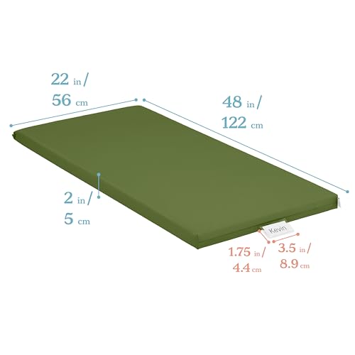 Image of ECR4Kids SoftZone Rainbow Rest Mat, 2in, Sleeping Pad, Hunter Green, 5-Piece