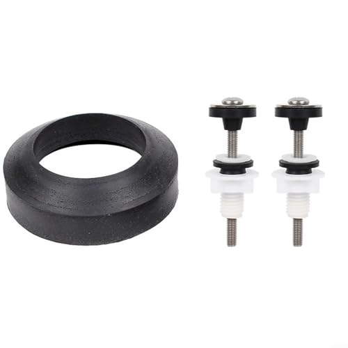LVYXON Toilet Repair Kit with Stainless Steel Close Coupling Bolts, Nuts, Cistern Seal Pan Rubber Washer for 2 & 3 Flush Valve Openings, Leak-Free Installation
