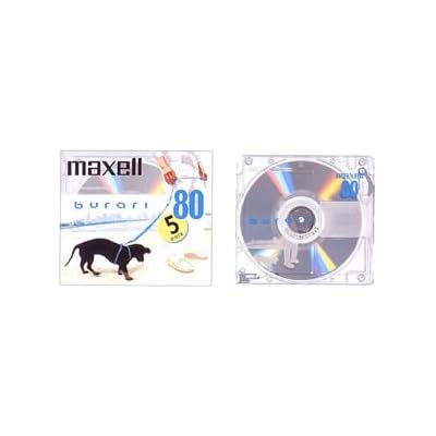 Lot De 5 Mini-disques Maxell Burari 80 Min – Transparents Avec étuis – Fabriqués Au Japon