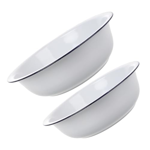 Set 2 Tazones de Esmalte Blanco 30 y 32 cm Mikinona miniatura 1