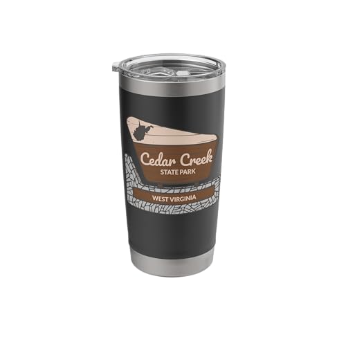 Cedar Creek State Park West Virginia Welcome Sign Souvenir Stainless Steel Insulated Tumbler