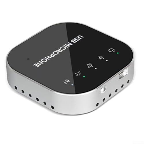 Micrófono USB para conferencias de escritorio con altavoz integrado, control de volumen del panel táctil, recepción de sonido omnidireccional, monitoreo en tiempo real, compatible con wi