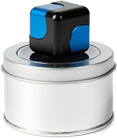 Fidget Spinner Fidget Cube Anodised Metal Hand Spinner Desk Toys Sensory Toys Stress And Anxiety Relief For Children and Adults ADHD ADD Autism - Black/Blue