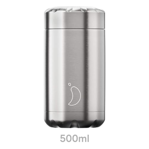 Image of Chilly's Food Pot - Leak-Proof, Premium Stainless Steel Reusable Food Container - Double-Walled Insulated for Hot or Cold Lunch Storage - Stainless Steel - 500ml