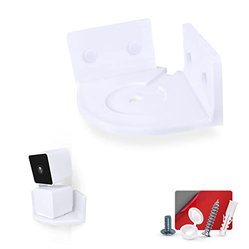 BRAINWAVZ Corner Wall Mount for Wyze Cam Pan V3 Security Camera Holder, Screw-In or VHB Stick-On - Easy to Install (White)