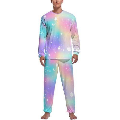 Pyjama homme ciel étoilé vêtement de nuit manches longues pour des soirées cocooning et détente