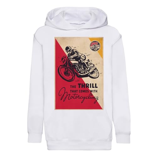 Sweat enfant motorcycling moto affiche vintage cafe racer bike premium