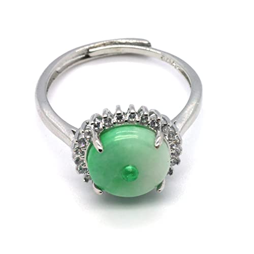 Image of Type A Certified Natural Jadeite Jade 925 silver Inlay Ring Series