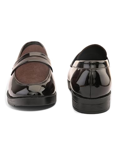 Image of STANPHORD Mens Loafers Men Brown Solid Formal Office wear semi Casual Slip on moccaisns Suede Penny Loafers Shoes