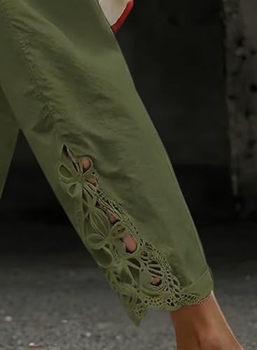 Image of Acelitt Women Casual Lightweight Drawstring Elastic Waist Pants with Pockets, S-XXL