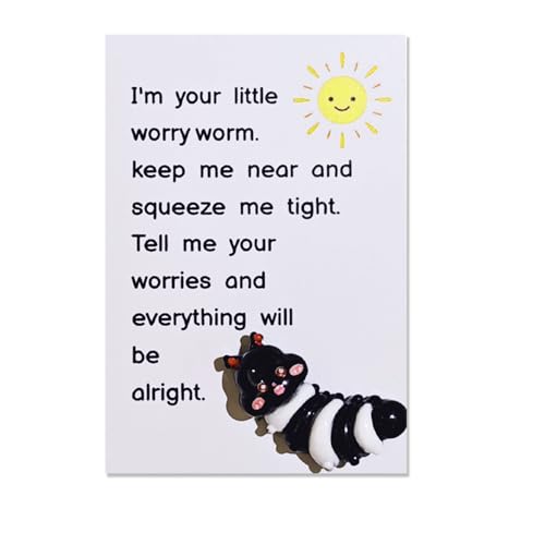 Image of YOJO Pocket Hug Worm, Pocket Hug with Greeting Cards, Pocket Hug Emotional Support, Graduation Employee Appreciation Gifts (Black)