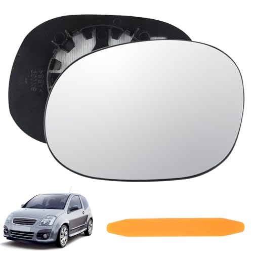 DXiongW Cristal de Espejo Reemplazar para Citroen C3 02-10 C2 03-19 Pluriel XSARA Picasso Peugeot 206