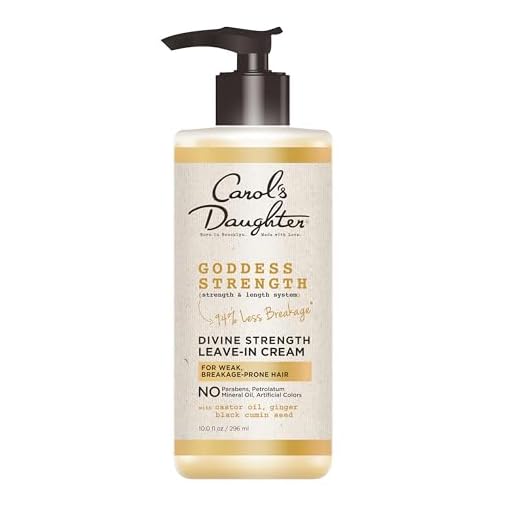 Carol's Daughter Goddess Strength Leave In Conditioner Cream for Curly Hair – with Castor Oil, 10 fl oz