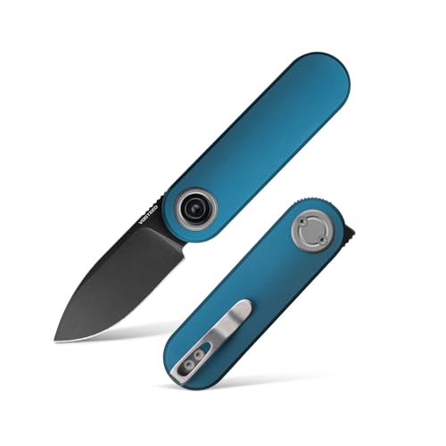 Image of Vosteed Corgi V Pocket Knife - 2.36 inch 14C28N Black Stonewash Blade - Patented Vanchor Lock, Blue Aluminum Handle - EDC Knife Fishing Folding Knife - A3704