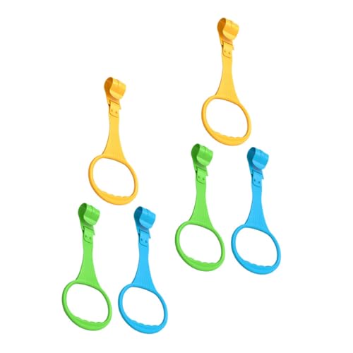 BESTonZON 6 piezas Anillos de para Bebés para Cuna Anillos de Seguridad para Aprendizaje Herramientas de Asistencia para Colores Azul y Verde