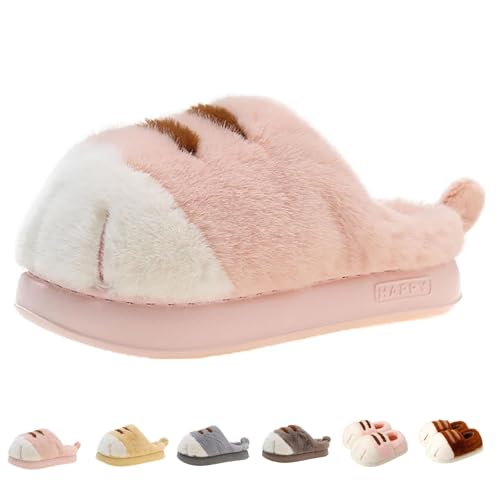 Cat Paw Slippers, 3D Fluffy Cat Paw Slipper, Warm Fluffy Furry Winter House Shoes House Lndoor Outdoor