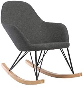 Miliboo Fabric Rocking Chair (Metal Legs and ash Rockers) Jhene