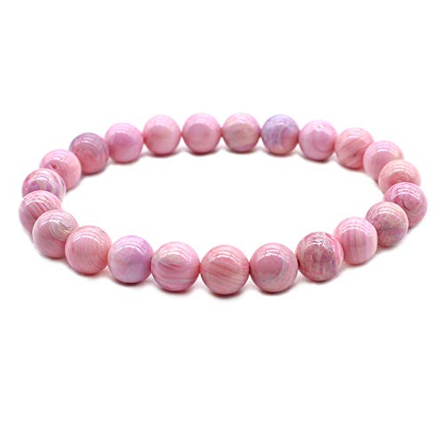 allentian Natural Gemstone Stretch Bracelet for Women, 8mm Round Beads 7
