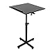 360° Swivel Angle Lectern Podium Stand, Height Adjustable Laptop Table, Portable Presentation Standing for Classroom, Office, Church, Tilting Desktop with Edge Stopper (Black)