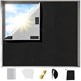 Fenster Verdunkelung Klettverschluss, 150x200cm Verdunklungsfolie, Sonnenschutz Innen, Fenster Abdunkeln Ohne Bohren, Hitzeschutz Verdunklungsstoff, Verdunkelung Dachfenster, Wiederverwendbar