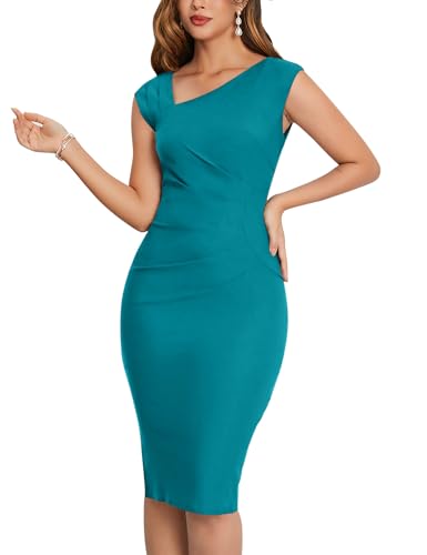 Image of MUXXN Women's Retro 1950s Style Sleeveless Slim Business Pencil Dress