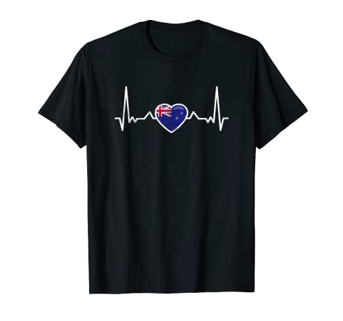 New Zealand Heartbeat Flag Proud New Zealander T-Shirt