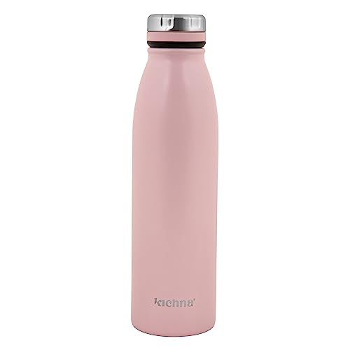 The Explorer Stainless Steel Water Bottle Double Walled Vacuum Insulated Leakproof Flask 24 Hours Cold and 6 Hours Hot No Sweating BPA Free for Gym, Work and Travelling 550ml - Blush Pink