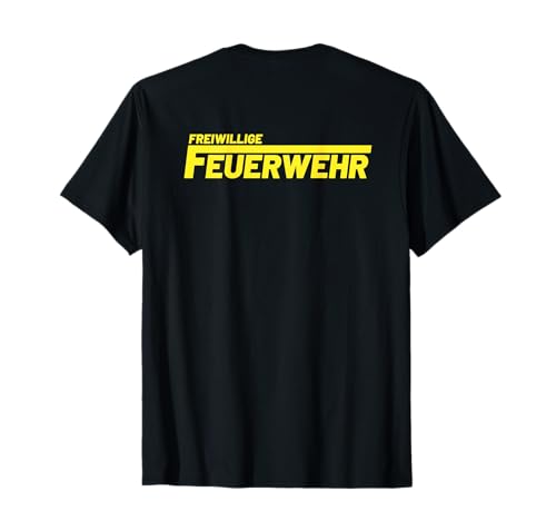 Freiwillige Feuerwehr Logo Rückenaufdruck Neongelb T-Shirt