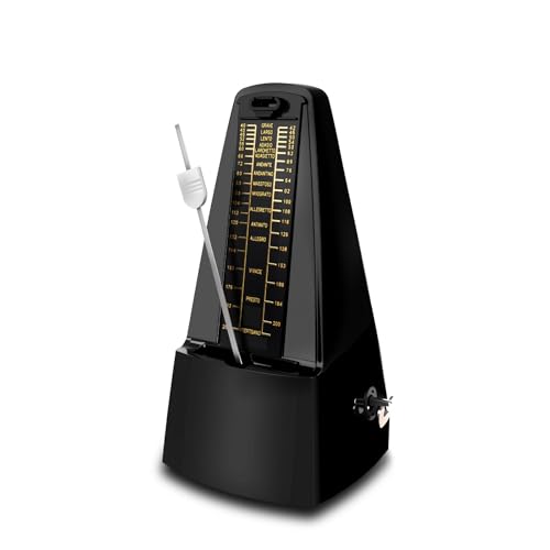 Defabee Mechanical Metronome with Loud Sound and Accurate Rhythm for Beginners and Professionals, Ideal for Piano Guitar Drum Violin and Other Instruments (Black)