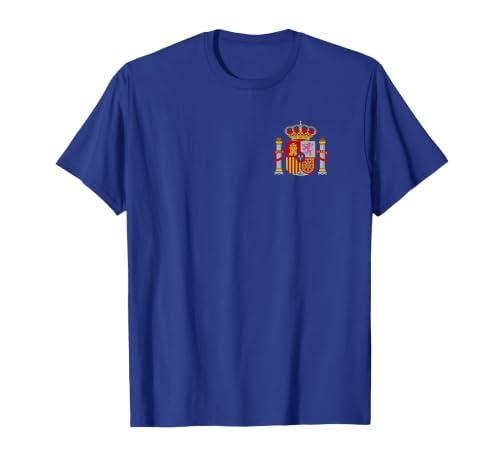Spain Espana Madrid Mallorca Barcelona Sevilla Coat of arms T-Shirt, Men, Royal Blue, Large