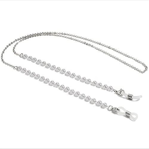 Schwarze Perlen-Brillenband-Lesebrillen-Hängekette Sonnenbrillen-Brillenhalter-Halsschnur-Brillenschlupf-Metallkette (Color : C, Size : Length-70CM)