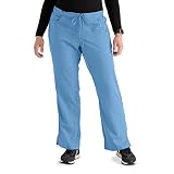 Grey's Anatomy Women's Junior-Fit Five-Pocket Drawstring Scrub Pant - Small Petite - Ceil Blue