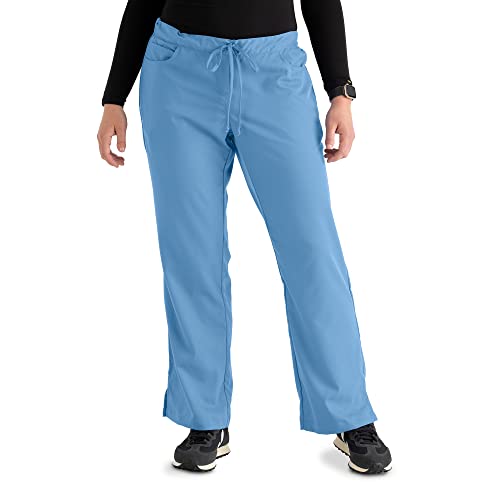 Grey's Anatomy Women's Junior-Fit Five-Pocket Drawstring Scrub Pant - Small Petite - Ceil Blue #TOP14