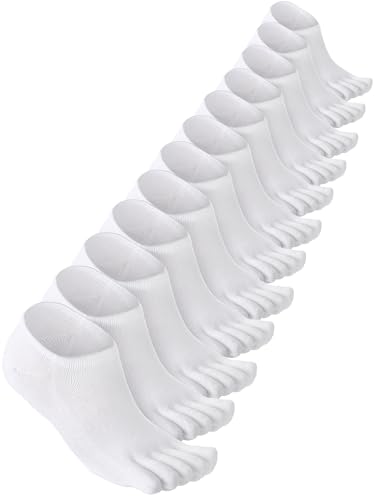 Image of Bencailor Women Toe Socks Cotton No Show Sock | 6 /12 Pairs Low-cut Socks with Toes Separated, Soft Breathable Cotton, Ankle Five-finger Sock for Running Athletic Daily Wear