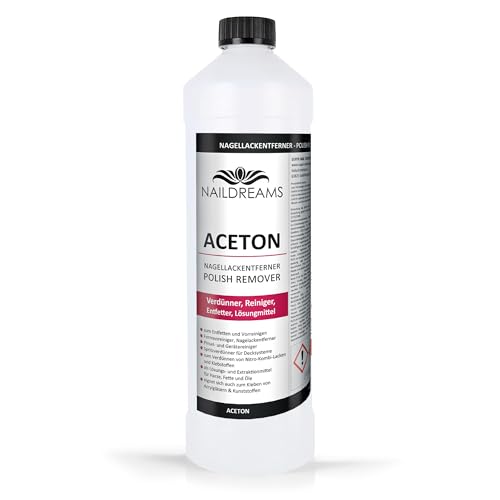 NAILDREAMS Aceton – 500ml – reines Lösungsmittel/Remover für professionelle Nagelpflege