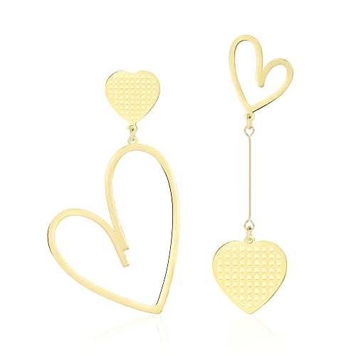 Linawe Boucles d'Oreilles en Forme de Cœur Suspendues en Acier Inoxydable pour Femmes et Amoureux...