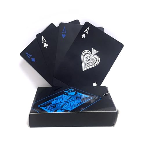 ifundom Baraja de Naipes Póquer de PVC Azul Juego de Cartas de Plástico Reutilizable Resistente y Flexible para Entretenimiento Casa y Fiesta
