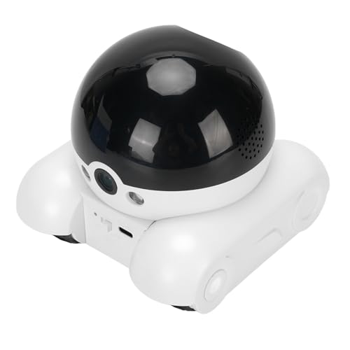 ASHATA Telecamera di Sicurezza Domestica a Doppio Obiettivo 1080P con Ruote Cingolate, Controllo Tramite APP, per Monitoraggio Interno, Tracciamento Animali (Nessun ricordo 400W)