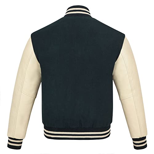Image of Varsity Jacket Baseball Letterman Jacket- Wool and Leather Premium Quality Unisex Basketball Jacket