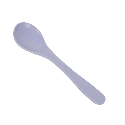 4 cucharas de paja de trigo, cuchara de sopa reutilizable para cereales, cuchara irrompible, cuchara de comida ligera portátil para adultos que comen, aptas para lavavajillas (azul)