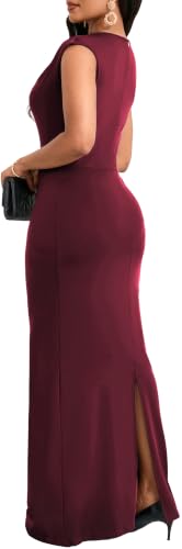 Image of SxClub Formal Dress for Women Cocktail Sexy Bodycon Sleeveless Evening Party Floor Length Long Prom Dresses