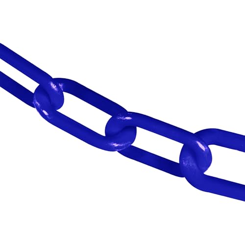 Mr. Chain Plastic Barrier Chain, Traffic Blue, 3-Inch Link Diameter,