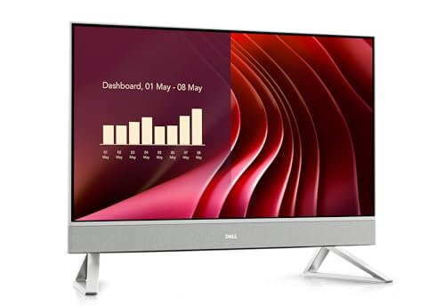 Image of Dell 24 All-in-One PC EC24250 24” FHD 100Hz – Core i5-1334U (10 Cores, 4.6 GHz Max), 1TB PCIe Gen 4.0x4 NVMe, 16GB RAM, Intel Graphics, GbE, SD Card Reader, WIFI 6 & BT 5.3, Windows 11 Pro (Renewed)