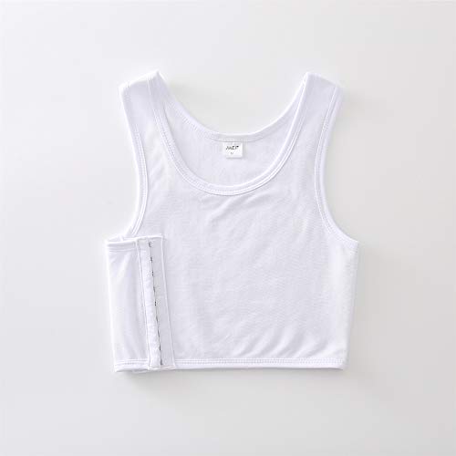 Malha elástica para encadernação de tórax Shapewear respirável para Tomboy trans lésbica (branco, 2X