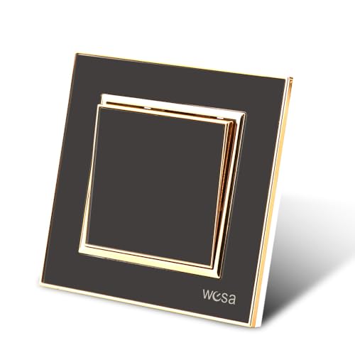 Interruptor mecánico de luz, Interruptor de pared de 1 vía y 1 gancho de 10 A, Interruptor de luz de pared de 86 mm (1 Fach 1 Weg, NEGRO)